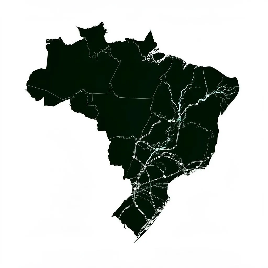 Mapa do Brasil com a malha amazônica